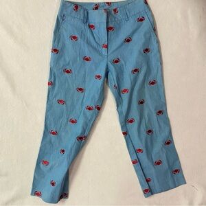 Lilly Pulitzer Blue Novelty Print Crab Trousers XS